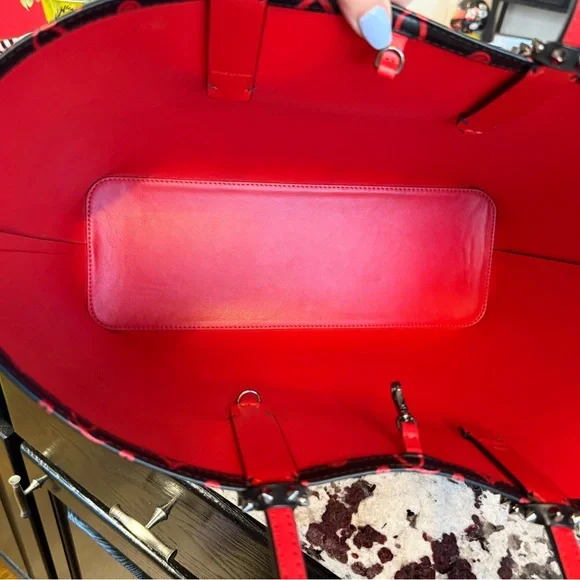 Christian Louboutin Large Cabata Loubinthesky Red and Black Tote Bag LIKE NEW! - Picture 6 of 14